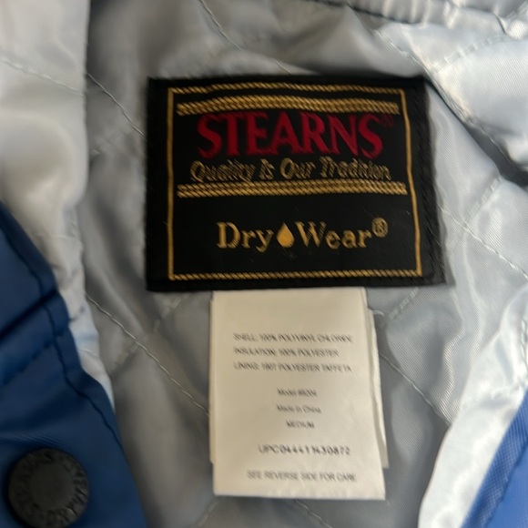 Vintage Stearns Dry Wear Mens Wateeprrof Rain Coat Jacket Blue Size Medium - Picture 8 of 15
